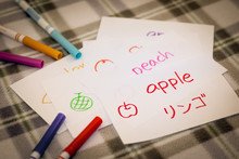 Japanese; Learning New Language With Fruits Name Flash Cards