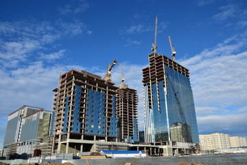 Modern office building under construction in Astana, capital of Kazakhstan