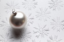Silver Bauble On White Background