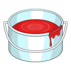 Poster - Paint bucket icon. Cartoon illustration of paint bucket vector icon for web design