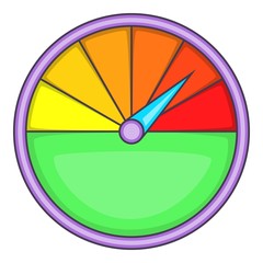 Poster - Colorful speedometer icon. Cartoon illustration of speedometer vector icon for web design