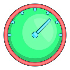 Poster - Green speedometer icon. Cartoon illustration of speedometer vector icon for web design