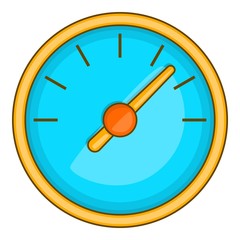 Poster - Large round speedometer icon. Cartoon illustration of speedometer vector icon for web design