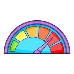 Poster - Small speedometer icon. Cartoon illustration of speedometer vector icon for web design