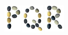 PQR Letters Made Of Pebbles.