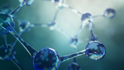 Wall Mural - 3d illustration of molecule model. science background with molecules
