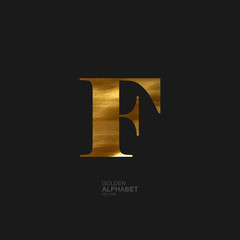 Wall Mural - Golden letter F