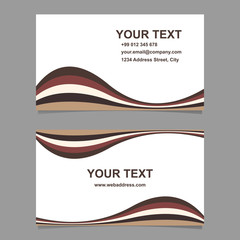 Poster - Brown wave design business card set