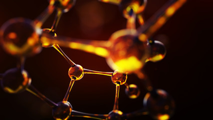 Wall Mural - 152876 3d illustration of molecule model. science background wit