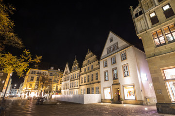 Canvas Print - alter markt bielefeld germany at night