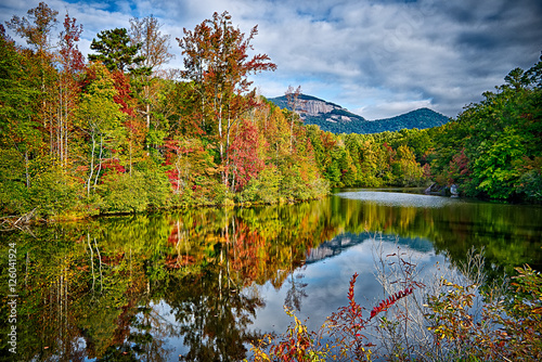 Fotografia, Obraz landscapes near lake jocassee and table rock mountain south caro