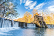 Speedwell dam waterfall, on Whippany river, along Patriots path, in Morristown, New Jersey