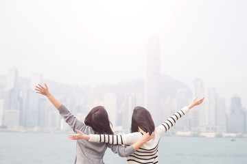 Canvas Print - two woman feel free