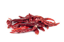 Dried Red Chili Pepper On White Background