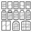 Vector icons set of different types of windows