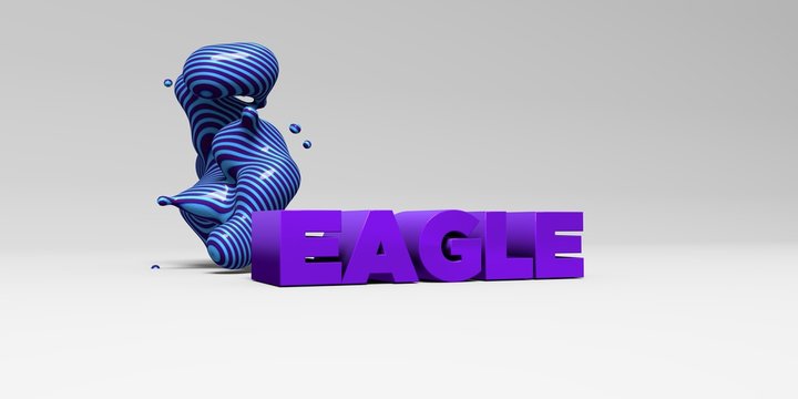 EAGLE -  color type on white studiobackground with design element - 3D rendered royalty free stock picture. This image can be used for an online website banner ad or a print postcard.