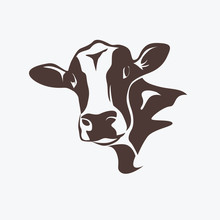 Holstein Cow Portrait Stylized Vector Symbol