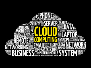 Poster - Cloud Computing word cloud collage, technology concept background