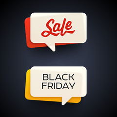 Poster - Black Friday Sale vector banner set.