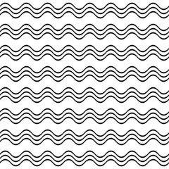 Poster - Seamless black and white wave pattern background