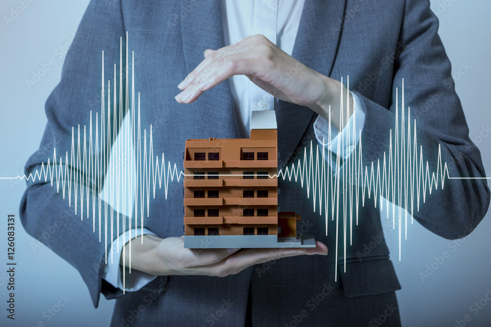 Erdbebensicheres Haus Design Konzept Foto Poster Wandbilder Bei