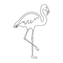 Canvas Print - Flamingo outline drawing