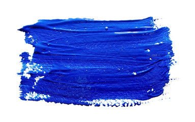 Blue strokes of the paint brush isolated