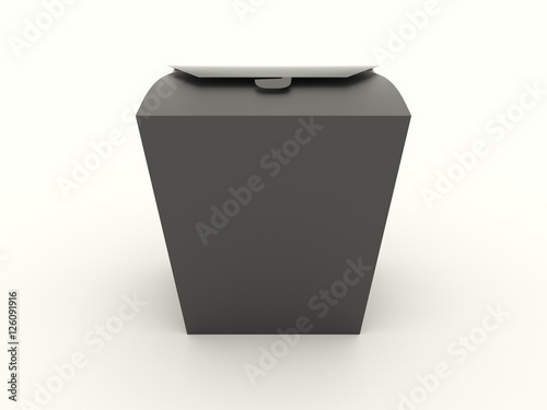 Download The closed black wok box mock up with blank. Package mockup for design isolated on white ...