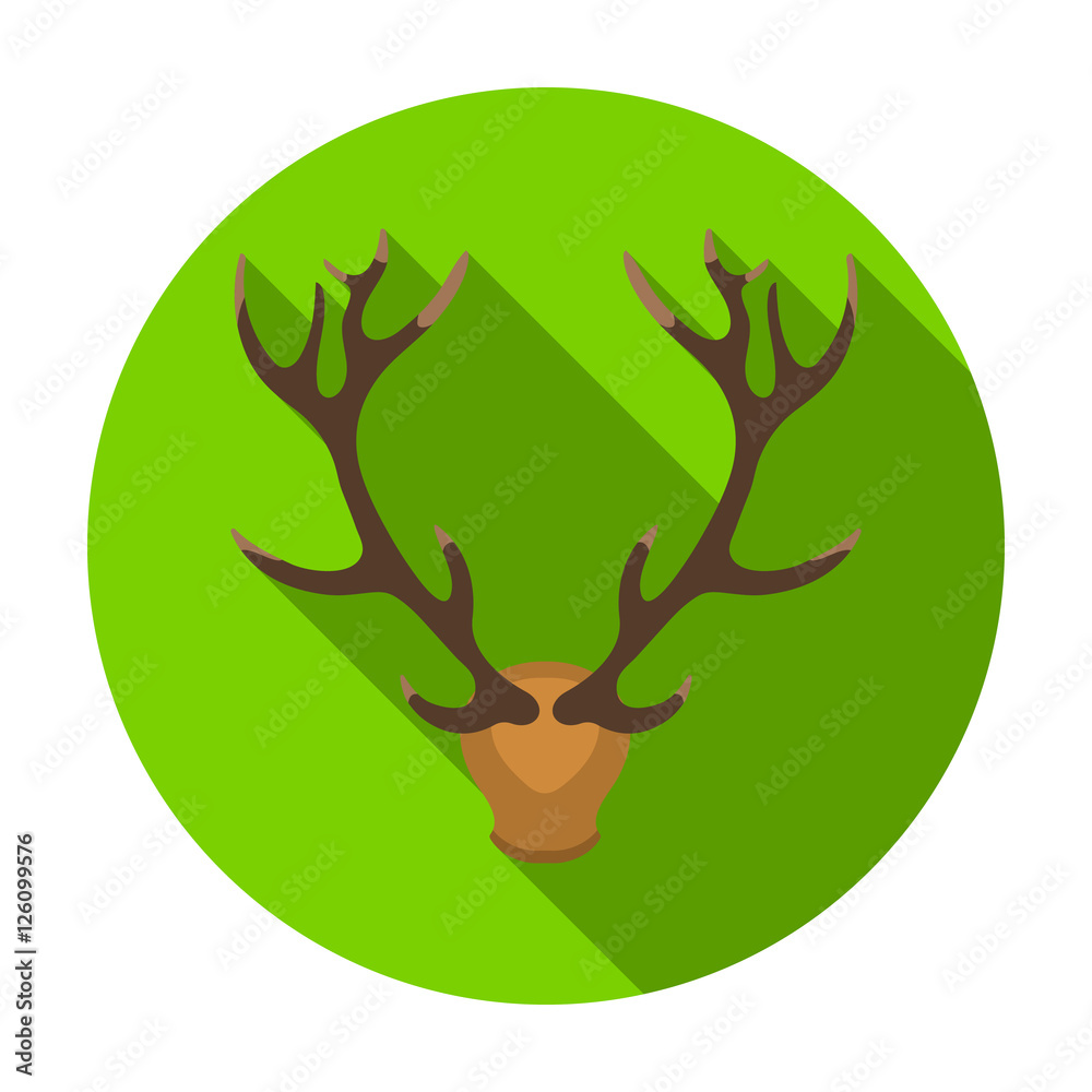 Deer antlers horns icon in flat style isolated on white background ...