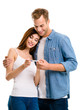 © vgstudio - Couple, finding out results of a pregnancy test, isolated