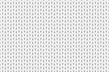 Knit Pattern. Wool Seamless Background. Vector. White