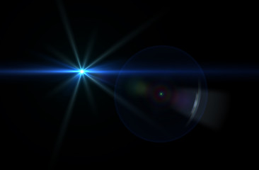 Wall Mural - lens flare effect in space 3d render