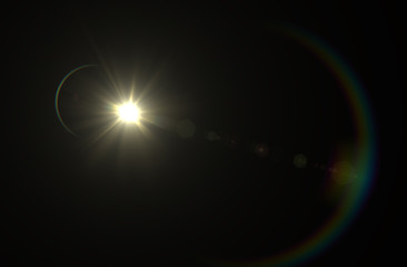Wall Mural - lens flare effect in space 3d render