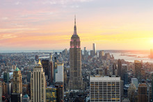 Skyline Of New York With Empire State Building