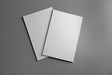 Canvas Print - Blank notebooks on grey background