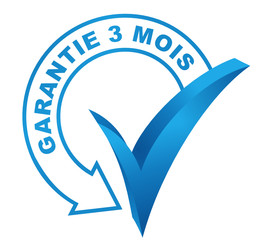 Sticker - garantie 3 mois sur symbole validé bleu