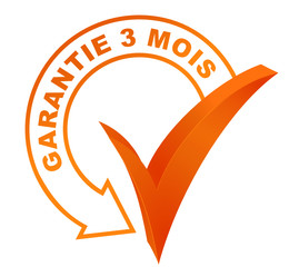 Sticker - garantie 3 mois sur symbole validé orange