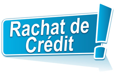 Fototapete - rachat de crédit sur étiquette bleue
