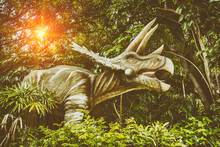 Dinosaur Toy In The Forest In Thailand