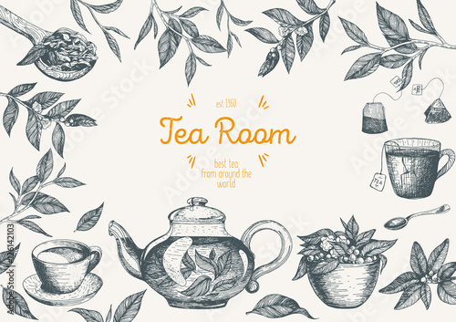 Fotografía Vector illustration for Tea Shop