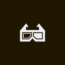 3d Glasses Icon Vector, Clip Art. Also Useful As Logo, Web UI Element, Symbol, Graphic Image, Silhouette And Illustration.