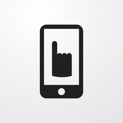 Poster - hand on smartphone icon illustration