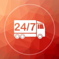 Canvas Print - 24 7 delivery truck icon