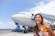 © Maridav - Woman tourist getting out of airplane at airport