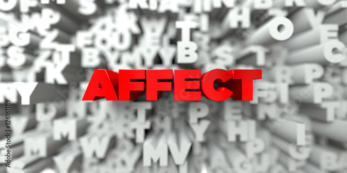 Fotografie, Obraz AFFECT - Red text on typography background - 3D rendered royalty free stock image