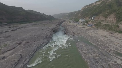 Wall Mural - aerial view of the impressive hukou waterfalls in china
