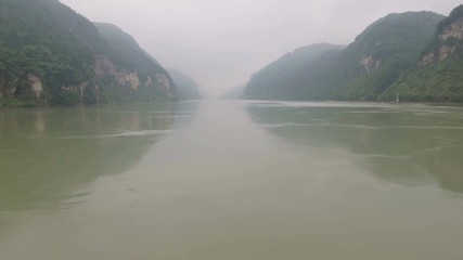Wall Mural - beautiful scenery on yangtze river, drone footage china