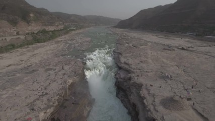 Wall Mural - hukou waterfalls aerial view china
