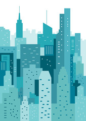 Cityscape geometric vector illustration. Cityline. City Landscape