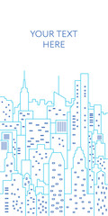 Wall Mural - Cityscape flat line illustration. Banner or poster template